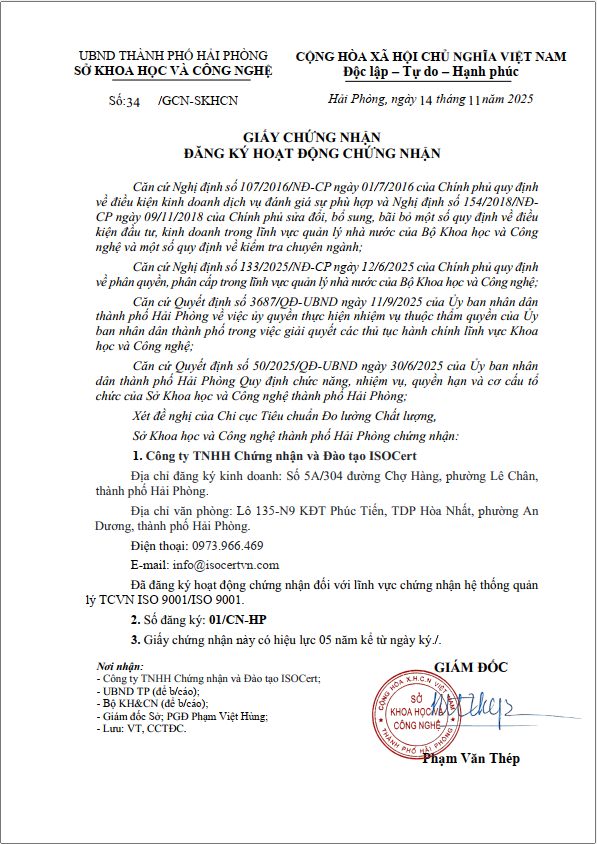 Một cột mốc quan trọng trên hành trình phát triển của ISOCert